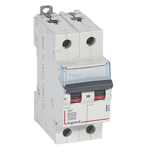 WYŁĄCZNIK NADPRĄDOWY S 312 2P B 50A 10000A SERII DX³ Legrand 408947