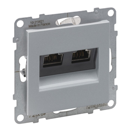 SUNO - Gniazdo 2XRJ45/kat 6A STP, Aluminium -  Legrand 721359