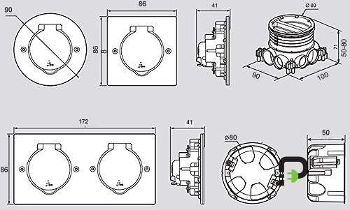 Gniazdo podłogowe z ładowarką USB typ A IP44 INOX Legrand 089700