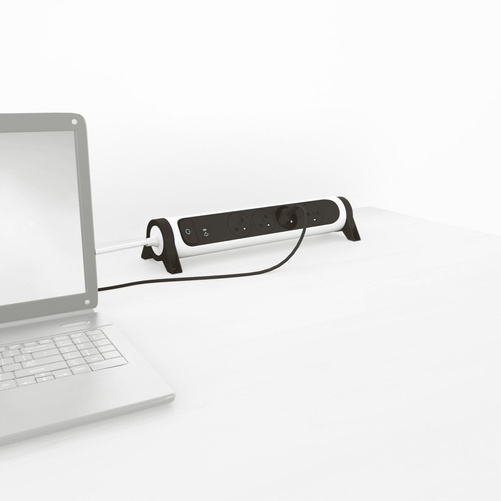 Przedłużacz obrotowy 4X2P+Z listwa przepięciowa, włącznik +przewód 3m, Biały/Grafit Legrand 049415