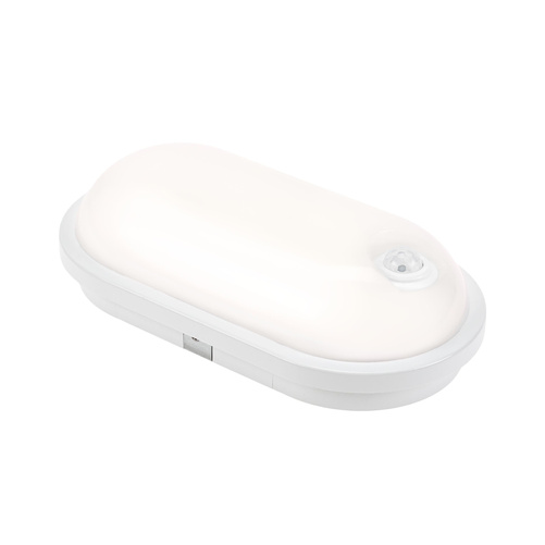 TECHNIC LAMP KANAŁOWA 20W NW 230V 120st IP54 IK07  270x145x70mm BIAŁY owalna czujnik ruchu PIR