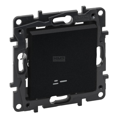 Niloe Step - Łącznik jednobiegunowy podświetlany 10 AX - Czarny Legrand 863511