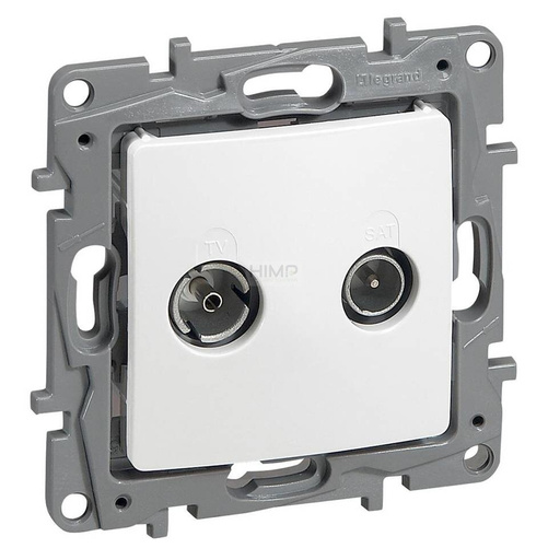 Niloe - Gniazdo TV-RD przelotowe 14 dB - Białe Legrand 664561