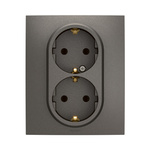 NOWE NILOE - GNIAZDO SCHUKO 2X2P+Z MONOBLOK ZACISKI ŚRUBOWE 16A - 250V~ STALOWE - Legrand NP3131MG