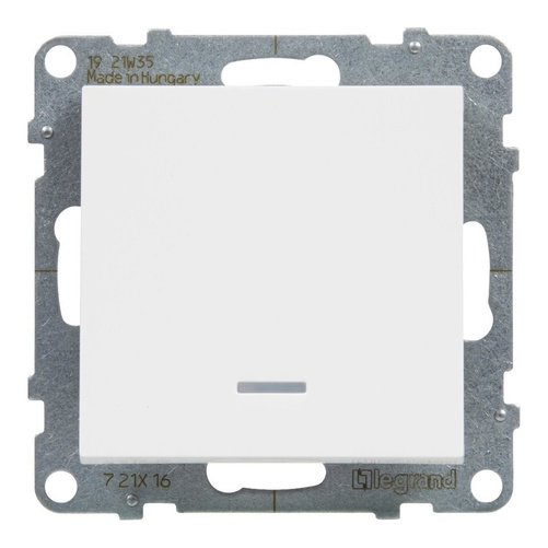 SUNO - Łącznik schodowy z podświetleniem - 10 AX - 250 V~ - zaciski automatyczne, Biały - Legrand 721116