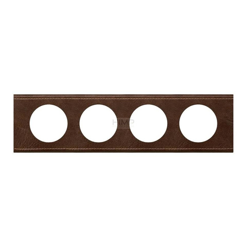 CELIANE - Ramka skóra brąz poczwórna pozioma/pionowa Legrand 069404