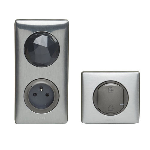 Celiane with Netatmo Legrand 064890 - zestaw startowy podstawowy (gniazdo control, łącznik bezprzewodowy wyjście/powrót) GRAFITOWY