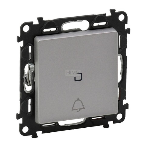 VALENA LIFE - Przycisk przełączny NO/NC podświetlany ALUMINIUM 12V~ Legrand 752313