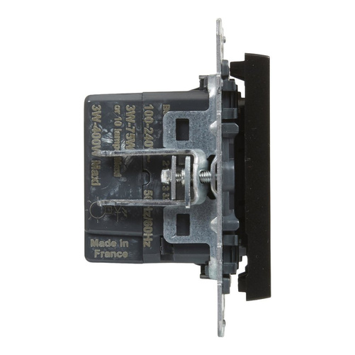 SUNO - Ściemniacz przyciskowy - 240 V~ - 50 Hz - 5 - 75 W ( 10 lamp maks.) dla lamp LED i świetlówek kompaktowych z opcją ściemniania - bez zacisku neutralnego, Czarny - Legrand 721478