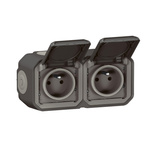 Nowe Plexo - Gniazdo 2x2P+Z poziome, komplet natynkowy 16A-250V~- antracyt - Legrand 069788L