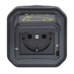 Nowe Plexo - Gniazdo Schuko do ładowania samochodów elektrycznych, komplet natynkowy 16A-250V~ - antracyt - Legrand 069708L