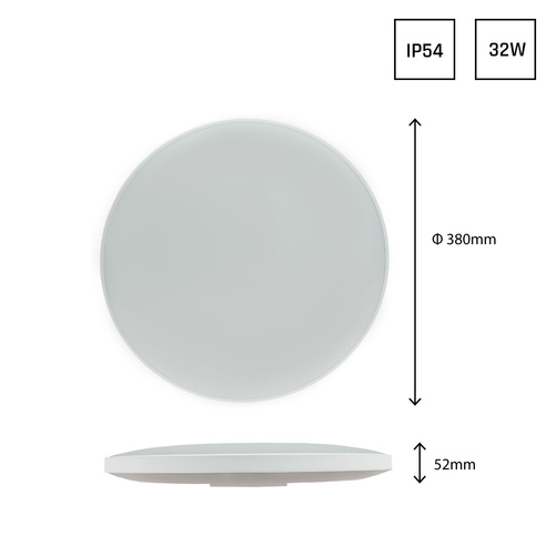 NYMPHEA BLACK & WHITE RINGS 32W WW 230V 115st IP54 FI380x55 BIAŁY/CZARNY OKRĄGŁA