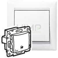 VALENA Przycisk jednobiegunowy IP44 z symbolem dzwonka 10A-250V~ BIAŁY Legrand 770099