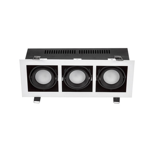 Oprawa Sufitowa Podtynkowa MODERN DAY MINI GU10 X 3 GU10 250V IP20 Biała z Czarnym Środkiem SpectrumLED SLIP002013