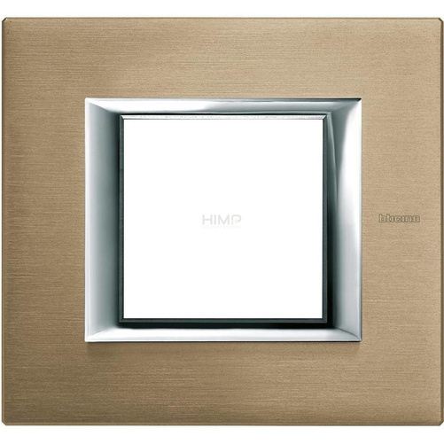 AXOLUTE - Ramka protokątna pozioma 2 moduły BRUSHED TITANIUM Bticino HA4802NX
