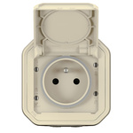 Nowe Plexo - Gniazdo 2P+Z zaciski automatyczne,  komplet natynkowy 16A-250V~- piaskowe - Legrand 069776L