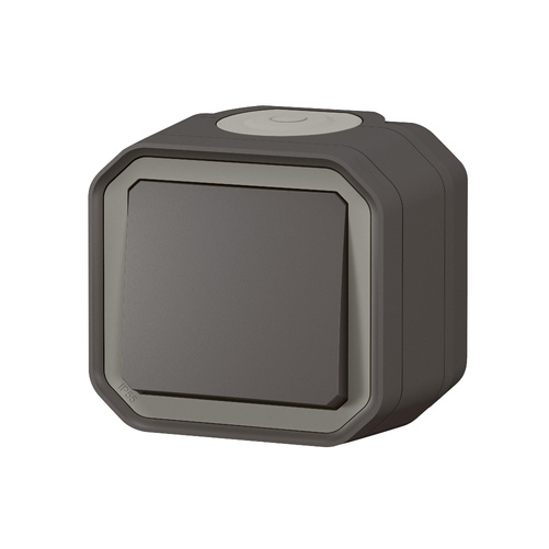 Nowe Plexo - Łącznik schodowy, komplet natynkowy 10AX-250V~ - antracyt - Legrand 069761L