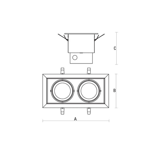 Oprawa Sufitowa Podtynkowa MODERN-DAY 2COB 45st 230V 2x15W IP20 Barwa Ciepła DOWNLIGHT Silver SpectrumLED SLI015023WW