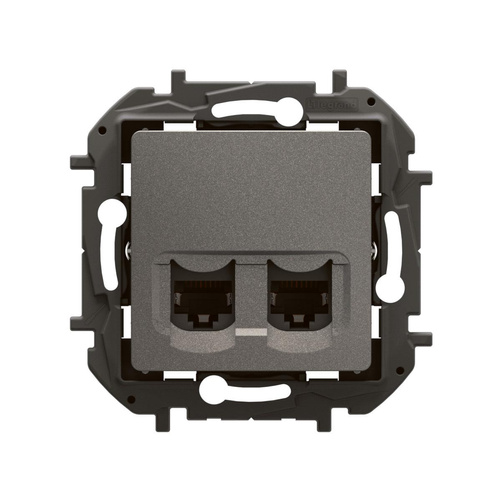 Gniazdo 2 x RJ45 kat. 6A STP - stalowe Legrand NP4335MG