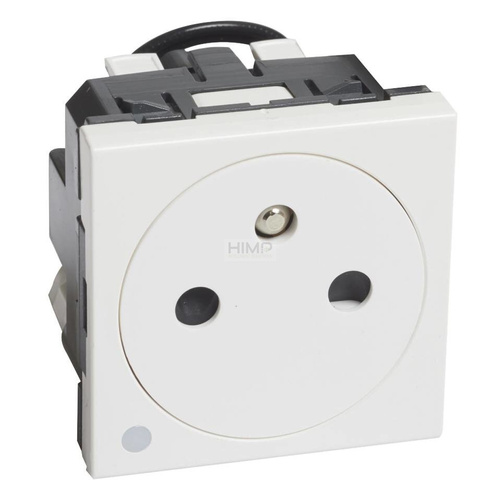 MOSAIC - Gniazdo 2P+Z 16 A - 250 V~ płaskie - zaciski automatyczne - 2 modułowy - Biały – antybakteryjny z możliwością montażu wskaźnika Legrand 278112L