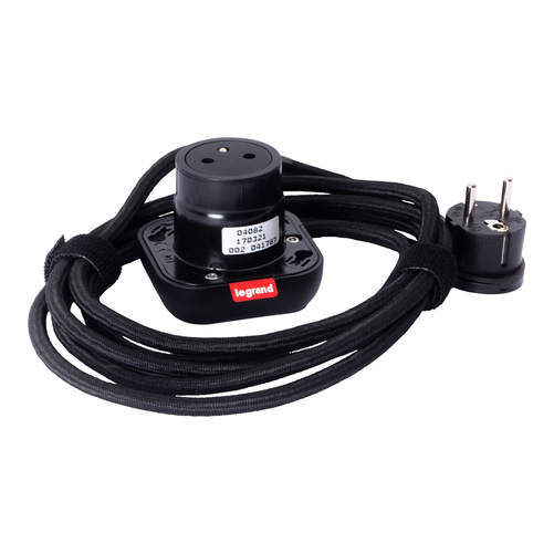 INCARA: ELECTR'ON podstawa zasilająca 1x2P+Z z przewodem 2,5m - CZARNY Legrand 654901