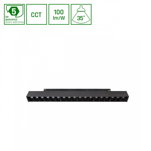 SYSTEM SHIFT CCT- GRID M OPRAWA LINIOWA 330X23X42MM 17W 40ST CZARNY CCT SWITCH 5 LAT GW.