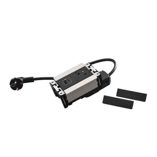 Gniazdo meblowe do blatu MULTILINK, wyposażone 2P+Z/USB A+C z przewodem 2m - METAL Legrand 654776