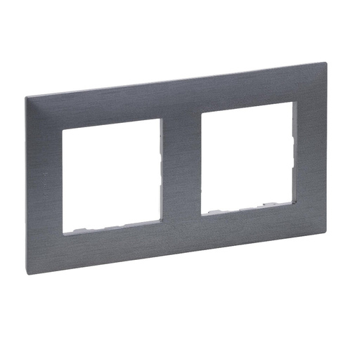 Niloe Step - Ramka Podwójna Stal szczotkowana Legrand 863992