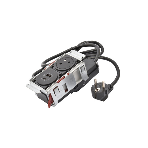 Gniazdo meblowe Incara DISQ'IN wyposażone 2P+Z/USB A+C, przewód 2m z wtyczką Legrand 654743