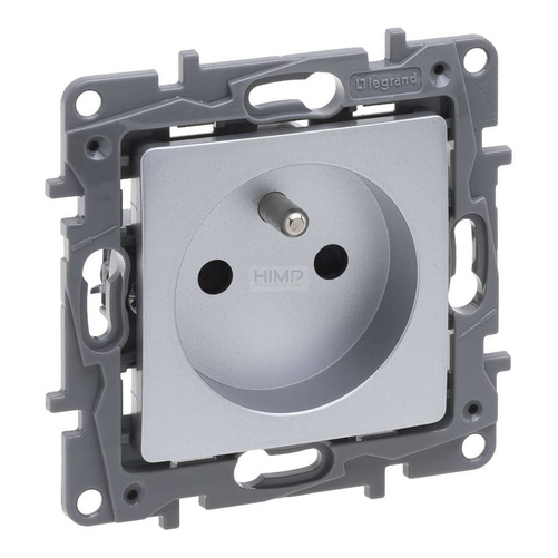 Niloe Selection - Gniazdo 2P+Z 16 A - 250 V~
(z przesłoną, zaciski śrubowe) - Aluminium Legrand 762127