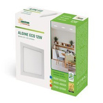 ALGINE ECO 12W CW 230V 120st IP20 IK06 170x170x22mm BIAŁY kwadrat. podtynkowa &