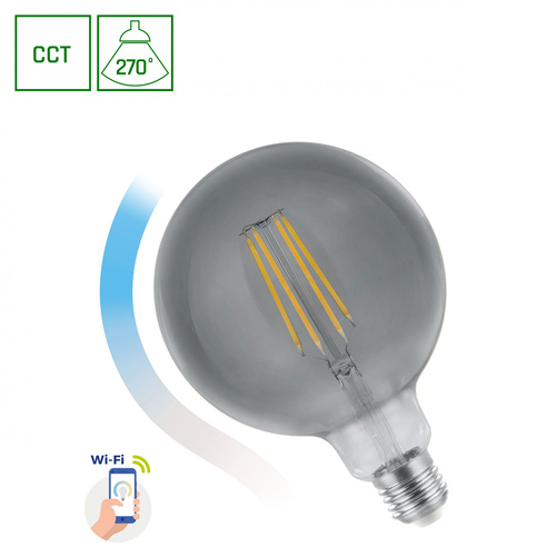 LED GLOB G125 4,9W E-27 COG 230V CCT (4000K-6500K)+DIM MODERNSHINE Wi-Fi/BT Spectrum SMART