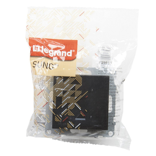 SUNO - Łacznik jednobiegunowy podświetlany - 10 AX - 250 V~ - zaciski automatyczne, Czarny - Legrand 721411