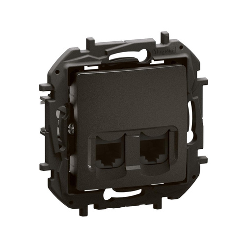 Gniazdo podwójne RJ45 kat. 5e UTP - czarne Legrand NP4331BK