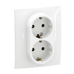 NOWE NILOE - GN SCH 2X2P+Z MONOBLOK Z PRZESŁONĄ ZAC AUTO 16A - 250V~ BIAŁE - Legrand NP3130WH