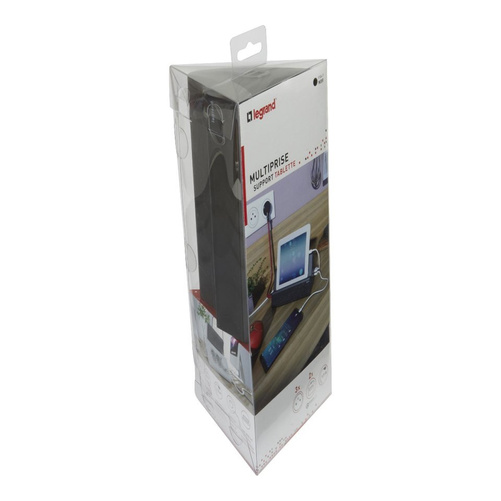 Przedłużacz z uchwytem na tablet 3X2P+Z+2USB 1.5M Czarny Legrand 050411