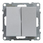 SUNO - Łącznik schodowy podwójny - 10 AX - 250 V~ - zaciski automatyczne, Aluminium - Legrand 721308