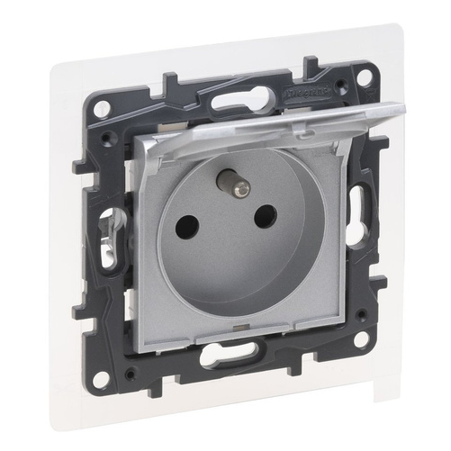 Niloe Step - Gniazdo 2P+Z - IP44 16 A - 230 V~ - bez przesłony, zaciski śrubowe - Aluminium Legrand 863335