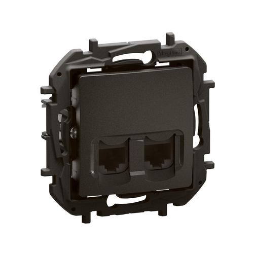 Gniazdo podwójne RJ45 kat. 6 UTP - czarne Legrand NP4334BK