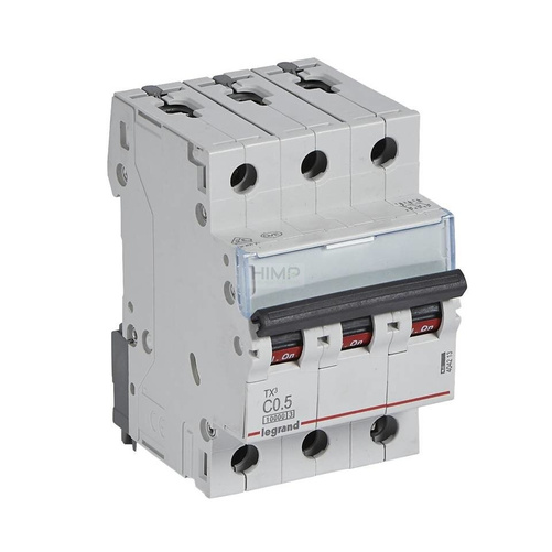 WYŁĄCZNIK NADPRĄDOWY S 313 3P C 0,5A 10000A SERII TX³ Legrand 404213