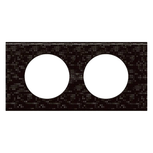 CELIANE - Ramka skóra czarna pixel podwójna Legrand 069452