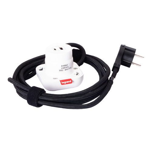INCARA: ELECTR'ON podstawa USB A+C z przewodem 2,5m Legrand 654918