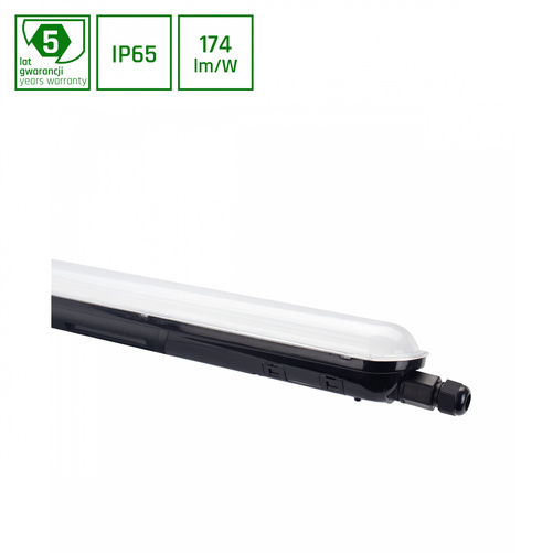 LIMEA GIGANT HERMETYK 1200mm 38W NW 230V 120ST IP65 IK10 1250x72x70mm CZARNY 5 LAT GW.