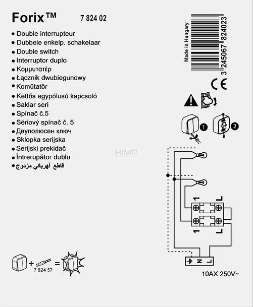 FORIX IP20 - ŁĄCZNIK ŚWIECZNIKOWY 10 AX BIAŁY Legrand 782402