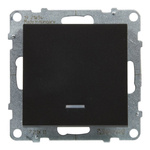 SUNO - Łacznik jednobiegunowy podświetlany - 10 AX - 250 V~ - zaciski automatyczne, Czarny - Legrand 721411