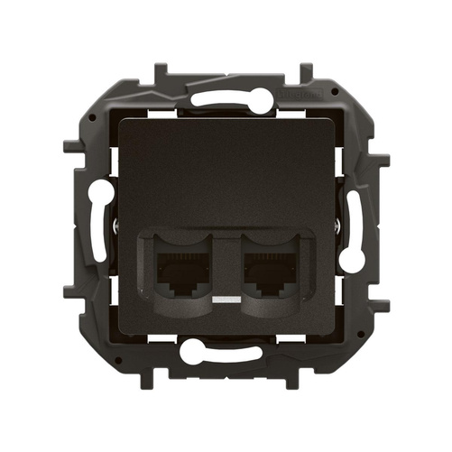 Gniazdo podwójne RJ45 kat. 6A UTP - czarne Legrand NP4336BK