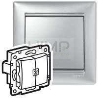 VALENA Łącznik świecznikowy z podwójnym wskaźnikiem 10AX-250~ ALUMINIUM Legrand 770213