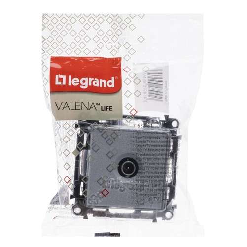 VALENA LIFE GNIAZDO TV PRZELOTOWE ALUMINIUM Legrand 753361