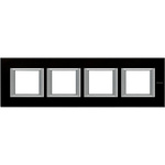 AXOLUTE - Ramka protokątna pozioma 4X2 moduły BLACK GLASS Bticino HA4802M4HVNN