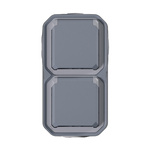 Nowe Plexo - Gniazdo Schuko 2x2P+Z pionowe, komplet natynkowy 16A-250V~ - szare - Legrand 069744L